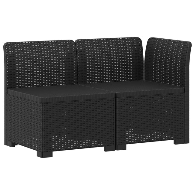2-personers Havemøbelsofa Rattan Look PP Antracit