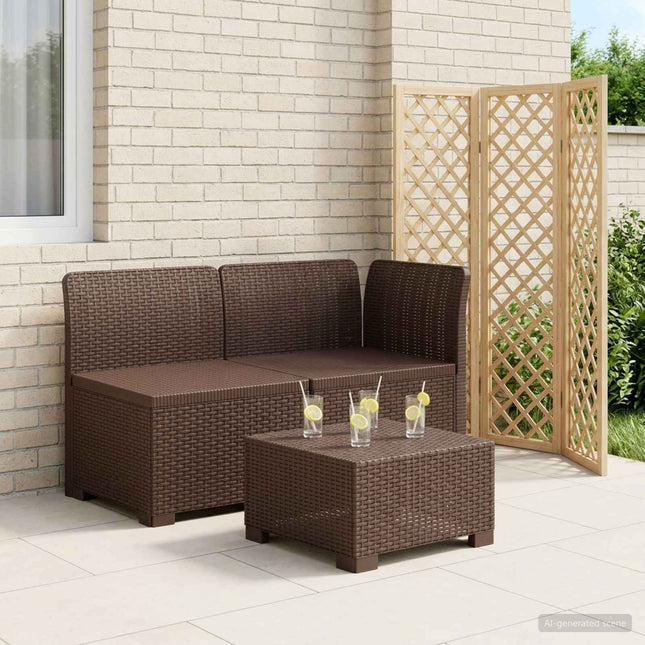 2-personers Havemøbelsofa Rattan Look PP Brun