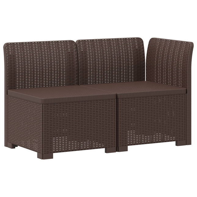 2-personers Havemøbelsofa Rattan Look PP Brun