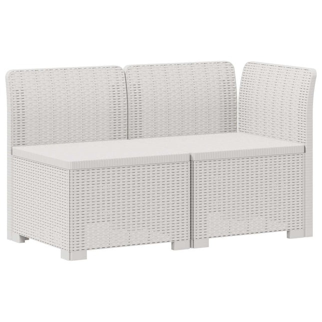2-personers Havemøbelsofa Rattan Look PP Hvid