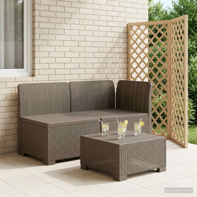 2-personers Havemøbelsofa Rattan Look PP Lysegrå