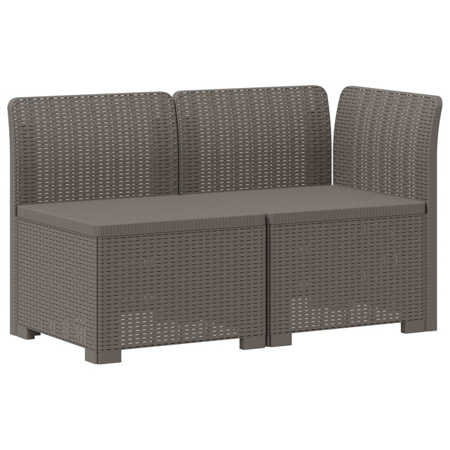 2-personers Havemøbelsofa Rattan Look PP Lysegrå