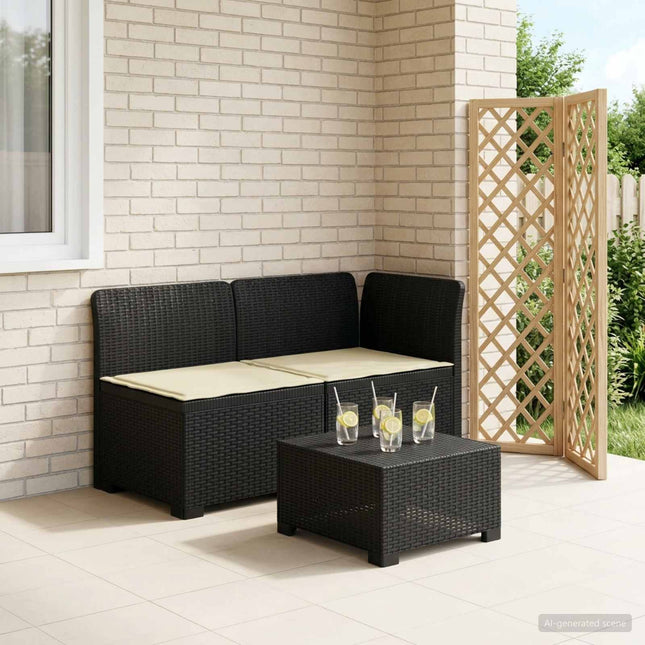 2-personers Havemøbelsofa med Pudefyld Rattan Look PP Antracit