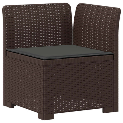 2-personers Havemøbelsofa med Pudefyld Rattan Look PP Brun