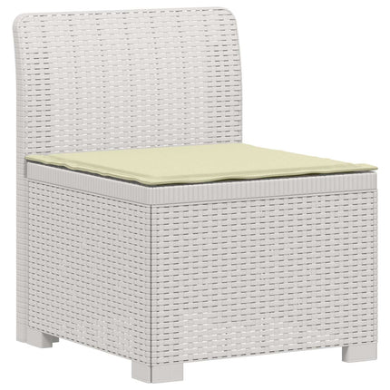 2-personers Havemøbelsofa med Pudefyld Rattan Look PP Hvid