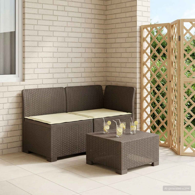 2-personers Havemøbelsofa med Pudefyld Rattan Look PP Lysegrå