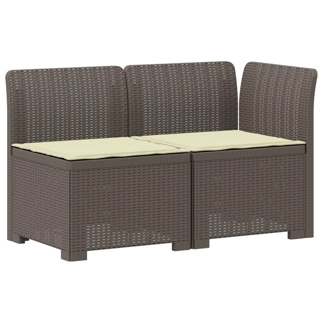 2-personers Havemøbelsofa med Pudefyld Rattan Look PP Lysegrå