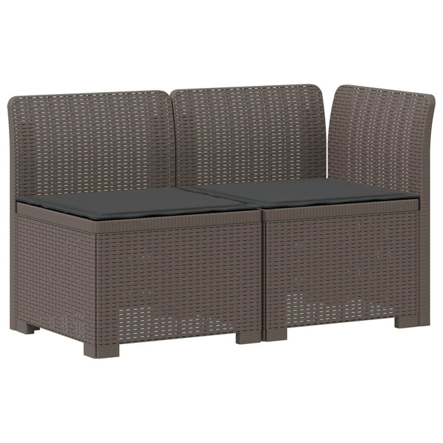 2-personers Havemøbelsofa med Pudefyld Rattan Look PP Lysegrå