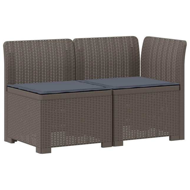 2-personers Havemøbelsofa med Pudefyld Rattan Look PP Lysegrå