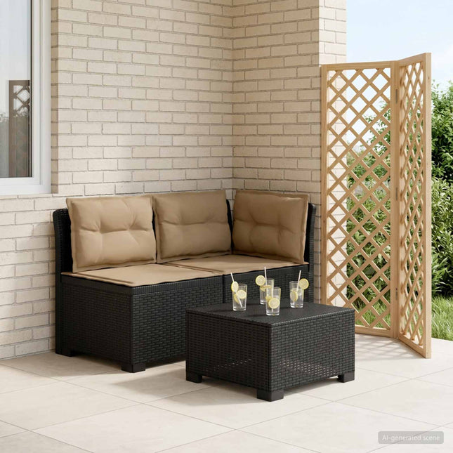 2-personers Havemøbelsofa med Pudefyld Rattan Look PP Antracit