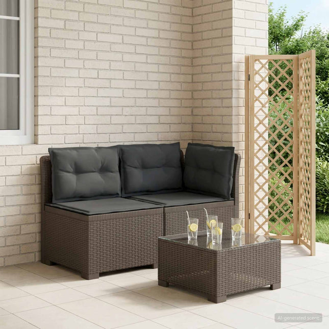 2-personers Havemøbelsofa med Pudefyld Rattan Look PP Lysegrå