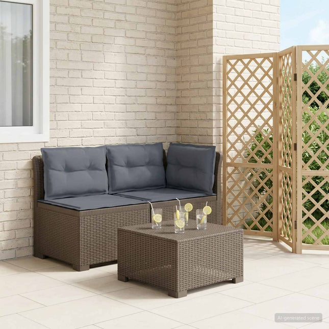 2-personers Havemøbelsofa med Pudefyld Rattan Look PP Lysegrå