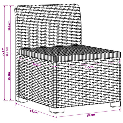 3-personers havensofa med puder i rattanlook PP Antracit