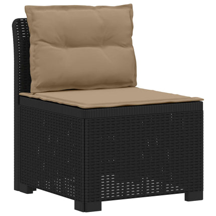 3-personers havensofa med puder i rattanlook PP Antracit