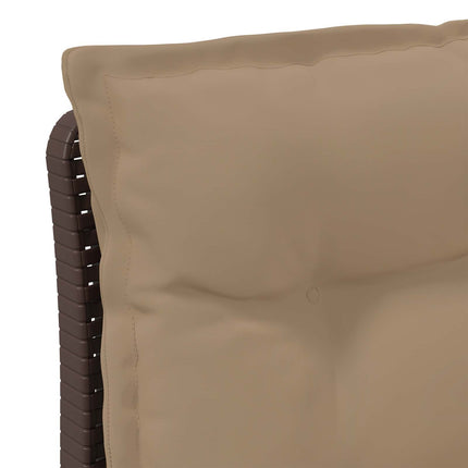 3-personers havensofa med puder i rattanlook PP Brun
