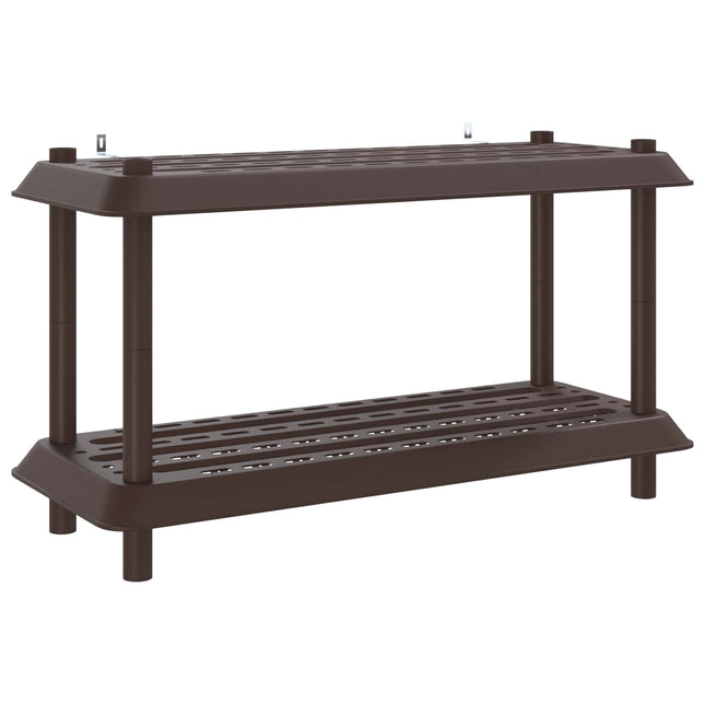 Reol 2 niveauer 100 x 40 x 55,5 cm PP Brun