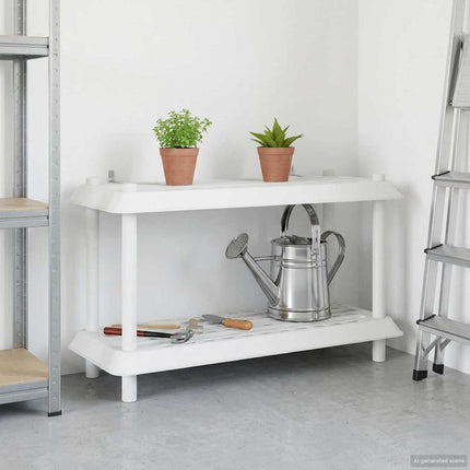 Reol 2 niveauer 100 x 40 x 55,5 cm PP Hvid
