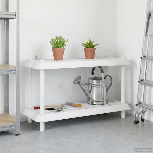 Reol 2 niveauer 100 x 40 x 55,5 cm PP Hvid