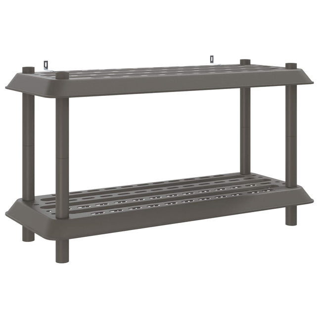 Reol 2 niveauer 100 x 40 x 55,5 cm PP Lysegrå