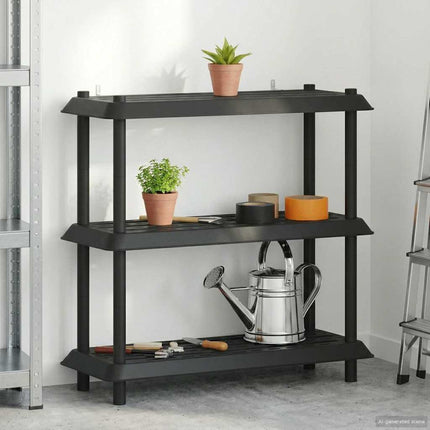 Reol 3 niveauer 100 x 40 x 96 cm PP Antracit