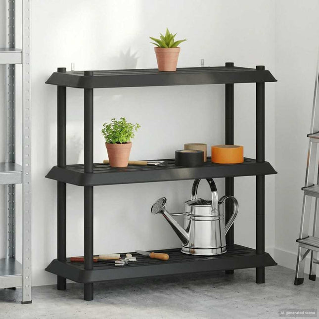 Reol 3 niveauer 100 x 40 x 96 cm PP Antracit