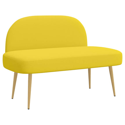 Polstret bænk med ryg Lysegul 110 x 60 x 76 cm Polyester