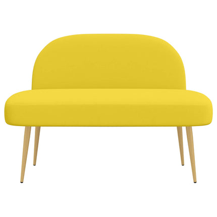 Polstret bænk med ryg Lysegul 110 x 60 x 76 cm Polyester