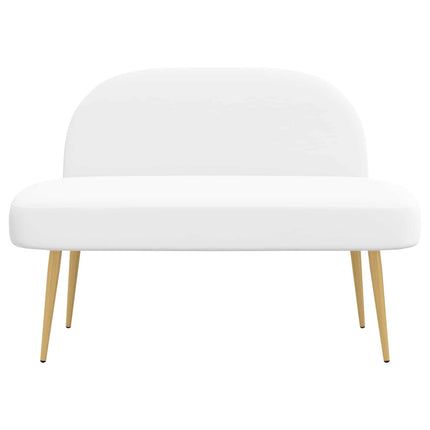 Polstret bænk med ryg Hvid 110 x 60 x 76 cm Polyester