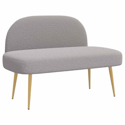 Polstret bænk med ryg Lysegrå 110 x 60 x 76 cm Bouclé