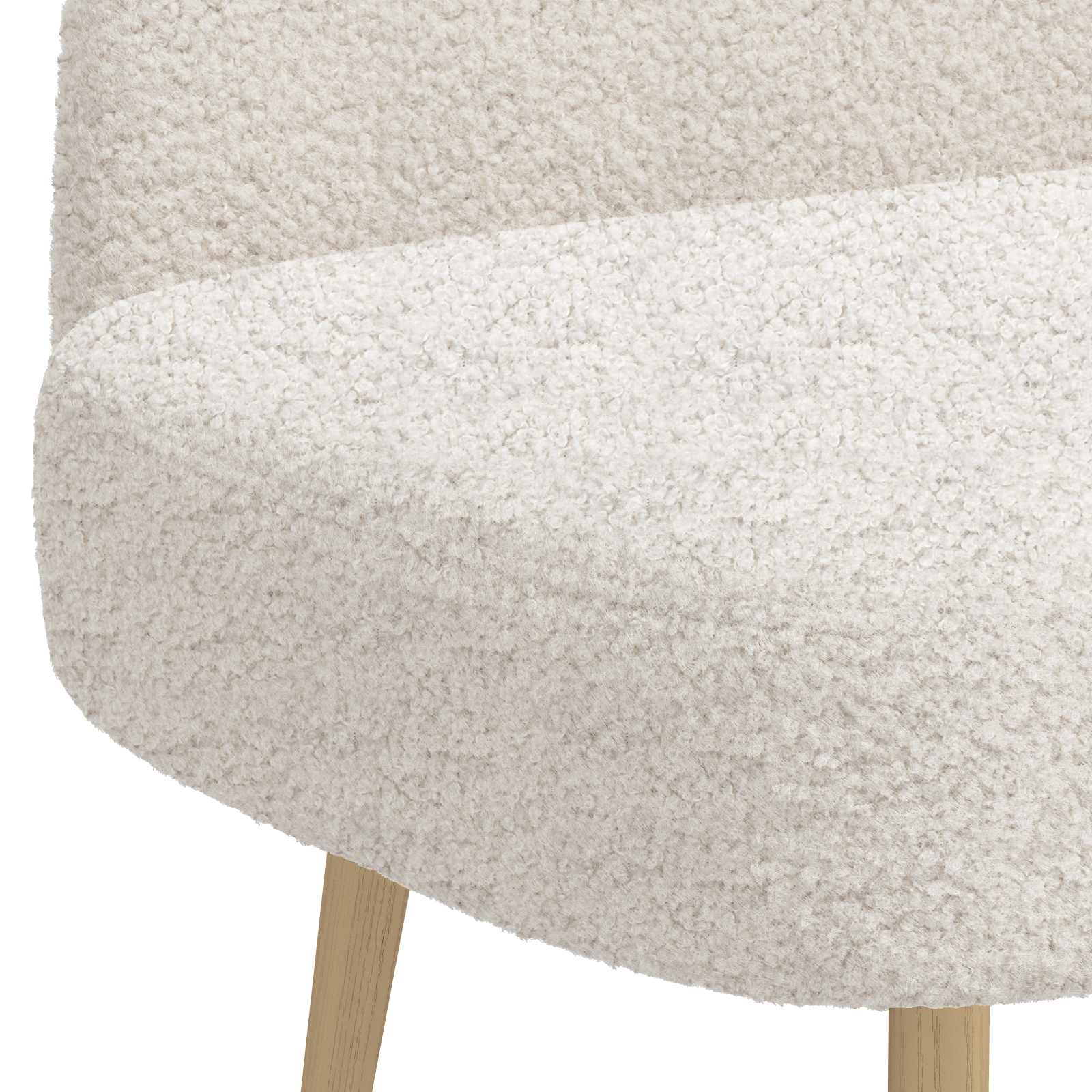 Polstret bænk med ryg Cremefarvet 110 x 60 x 76 cm Bouclé