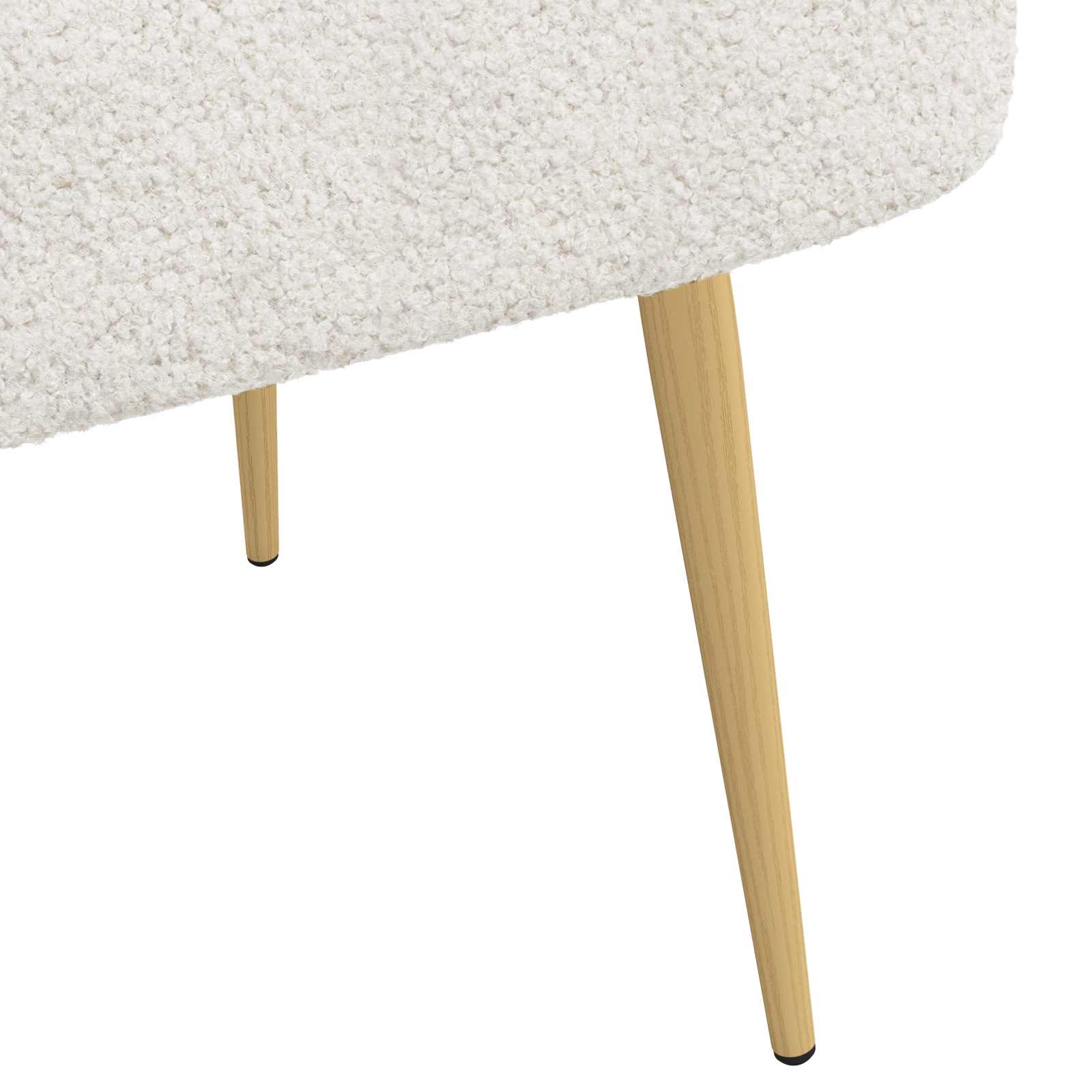 Polstret bænk med ryg Cremefarvet 110 x 60 x 76 cm Bouclé
