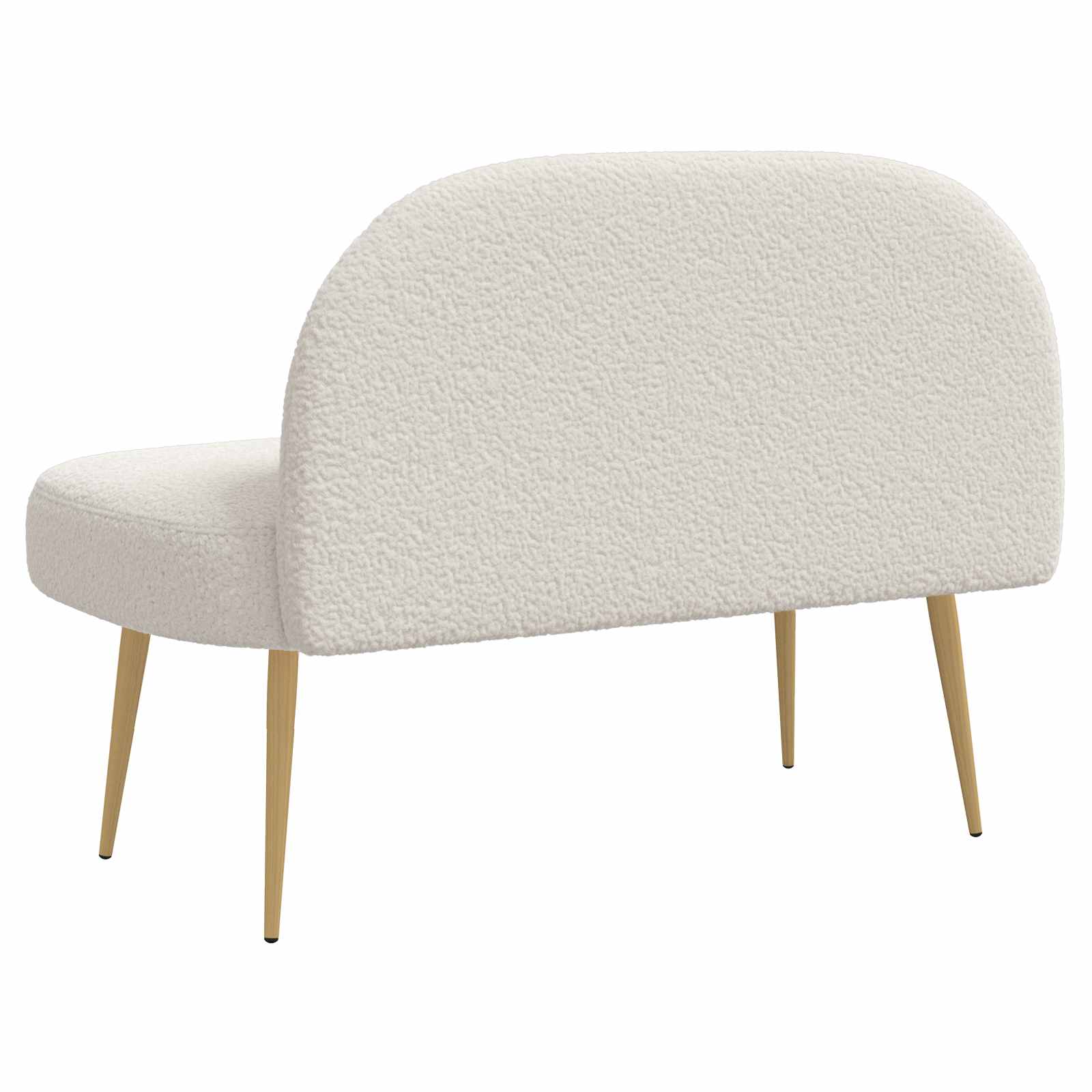 Polstret bænk med ryg Cremefarvet 110 x 60 x 76 cm Bouclé