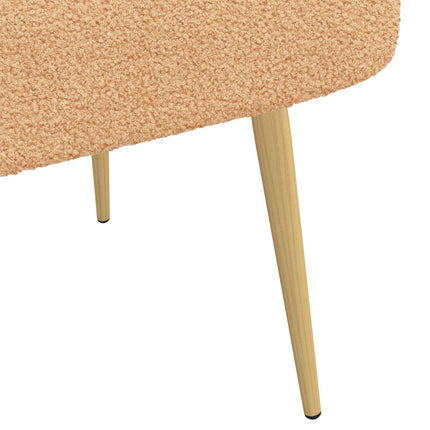 Polstret bænk med ryg Beige 110 x 60 x 76 cm Bouclé