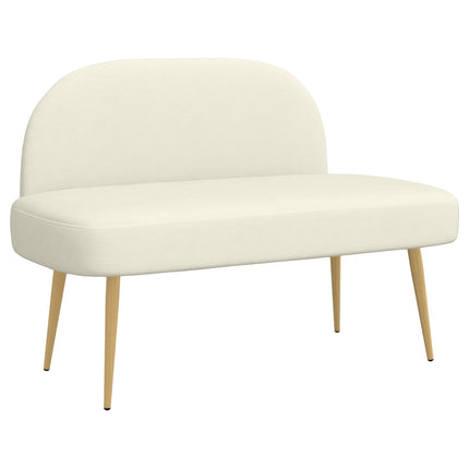 Polstret bænk med ryg Cremefarvet 110 x 60 x 76 cm Velourstof