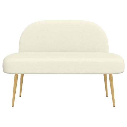 Polstret bænk med ryg Cremefarvet 110 x 60 x 76 cm Velourstof