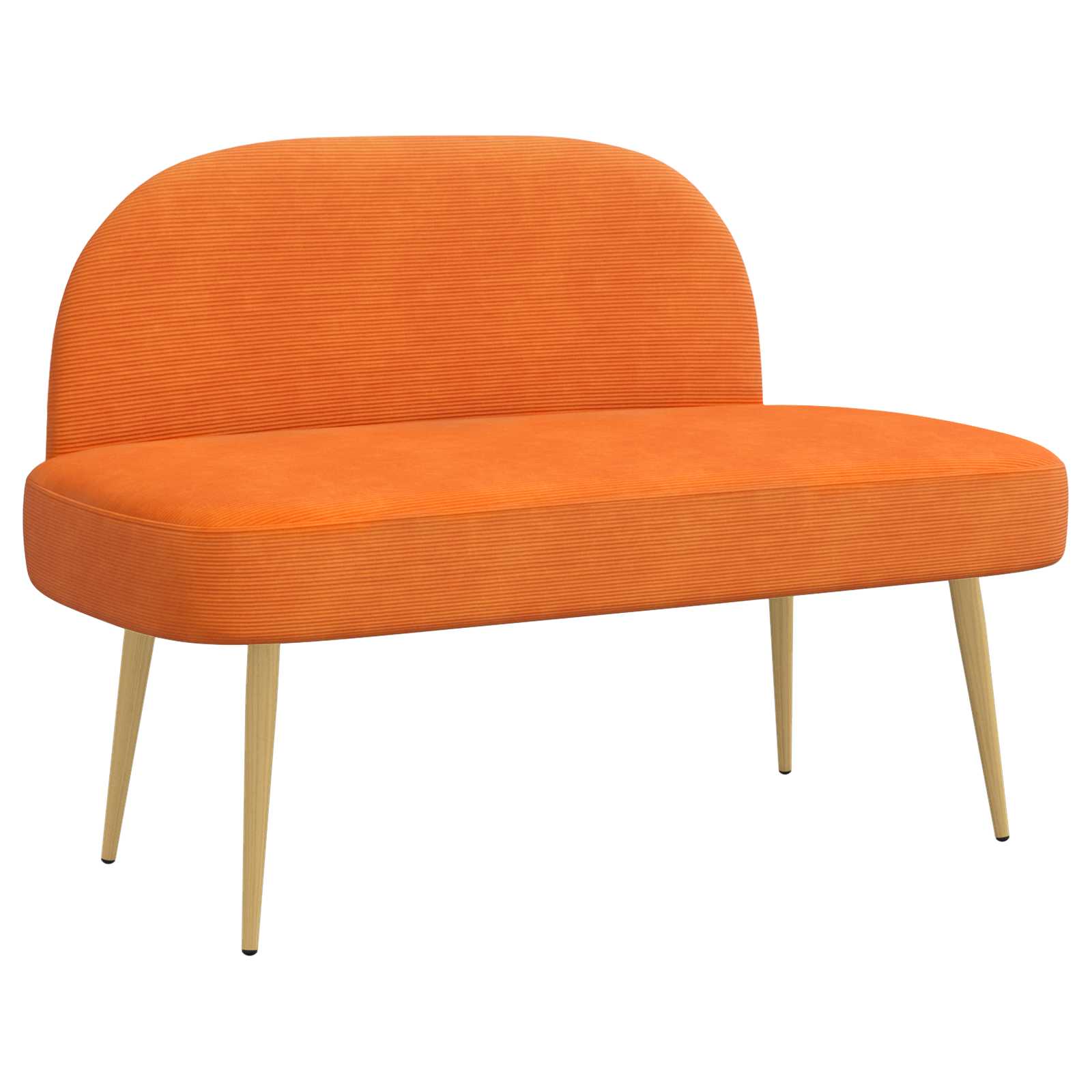 Polstret bænk med ryg Orange 110 x 60 x 76 cm Velourstof