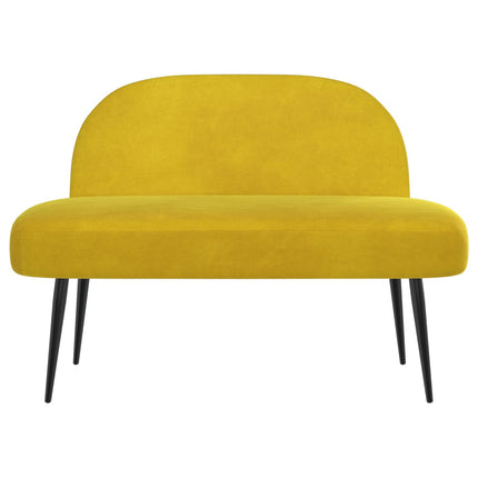 Polstret bænk med ryg Gul 110 x 60 x 76 cm Fløjl