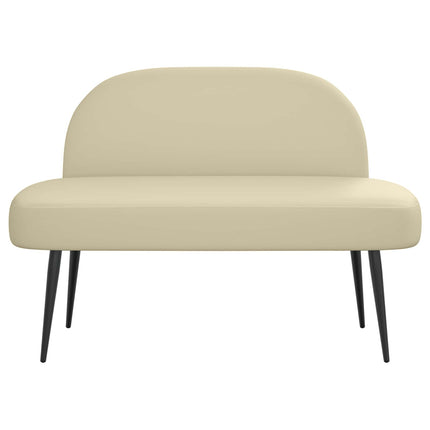 Polstret bænk med ryg Cremefarvet 110 x 60 x 76 cm Kunstlæder
