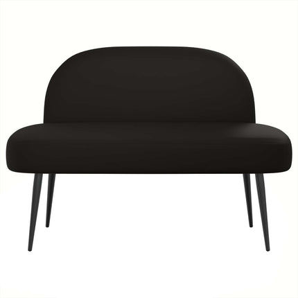 Polstret bænk med ryg Sort 110 x 60 x 76 cm Kunstlæder