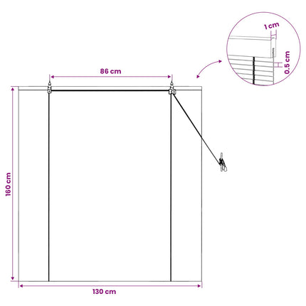 Rullegardin Brun 130 x 160 cm Bambus