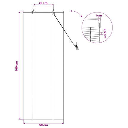Rullegardin Naturfarvet 50 x 160 cm Bambus