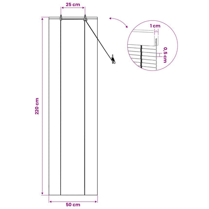 Rullegardin Naturfarvet 50 x 220 cm Bambus