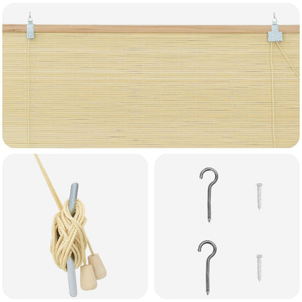 Rullegardin Naturfarvet 160 x 160 cm Bambus