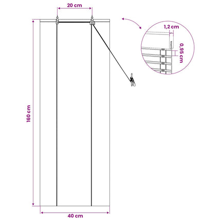 Rullegardin Naturlig og Brun 40 x 160 cm Bambus