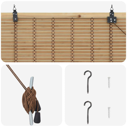 Rullegardin Naturlig og Brun 130 x 220 cm Bambus