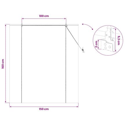 Rullegardin Naturfarvet 150 x 160 cm Bambus