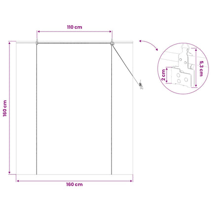 Rullegardin Naturfarvet 160 x 160 cm Bambus