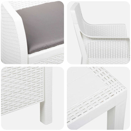 Lounge sæt med pude 3 pcs Hvid PP