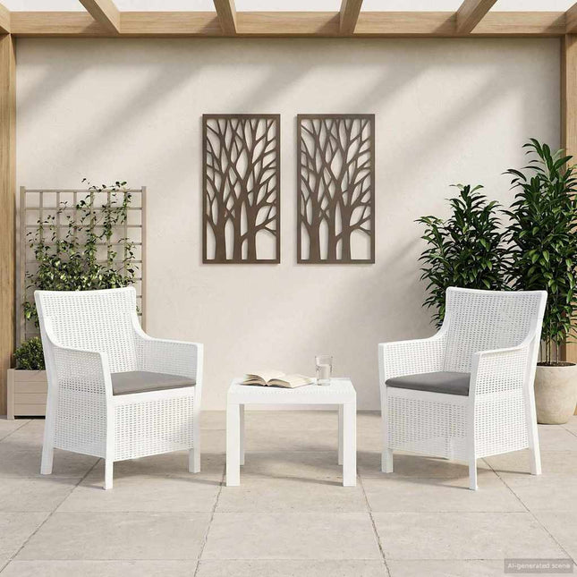 Lounge sæt med pude 3 pcs Hvid PP