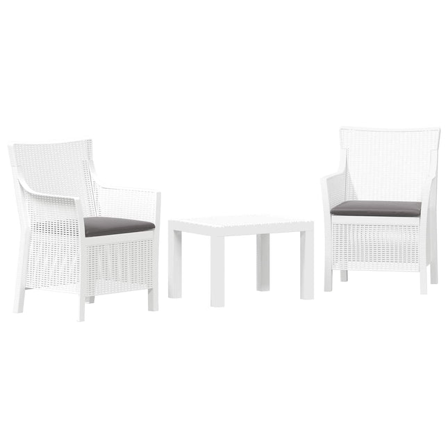 Lounge sæt med pude 3 pcs Hvid PP